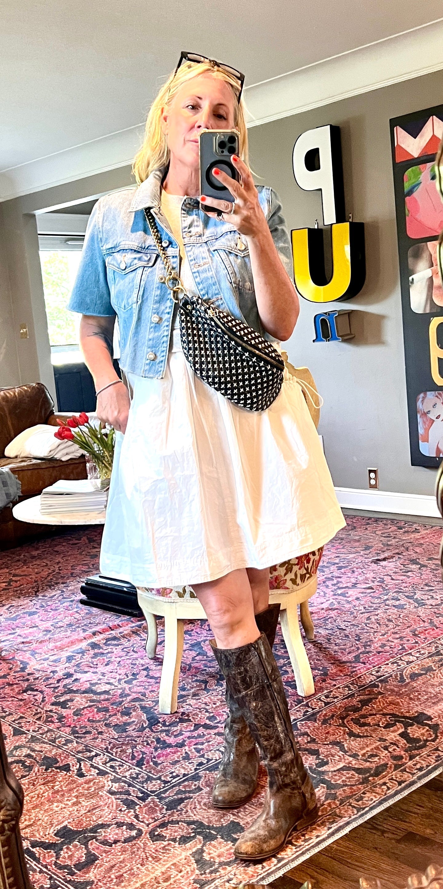 White puffy skirt Dress From Anthropologie