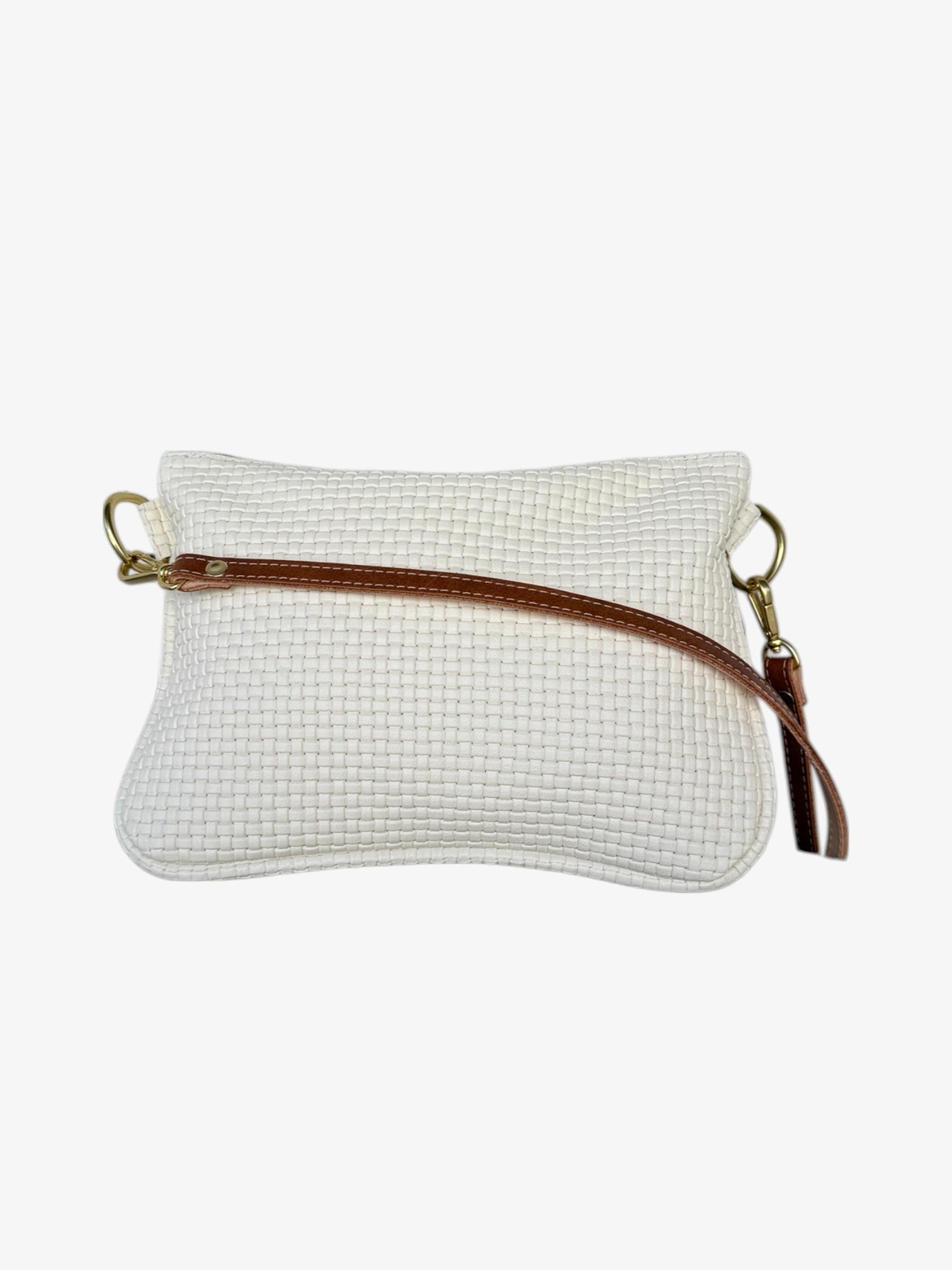 Alice Crossbody Bag, Cream Woven Leather
