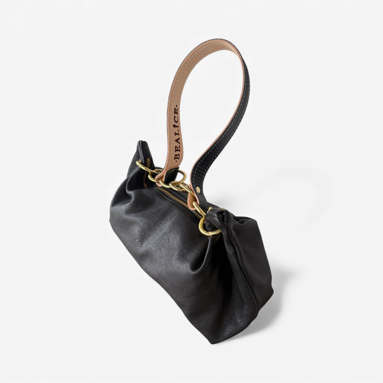 Blair-East West Shoulder Bag, Black Leather