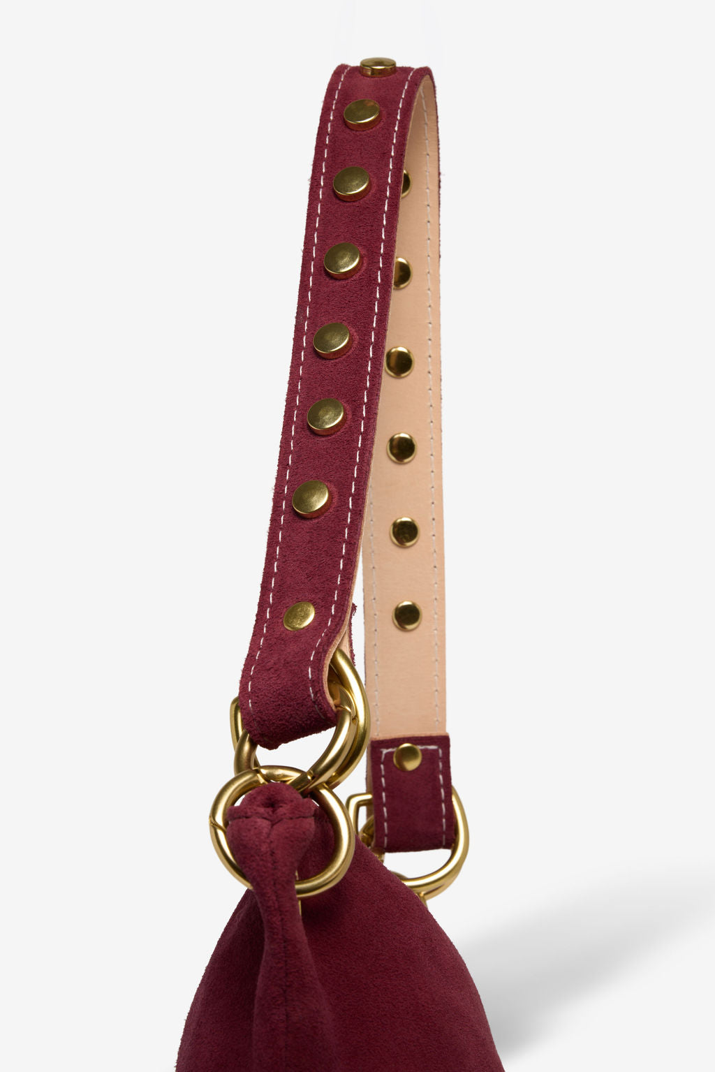Baby Blair Shoulder Bag, Burgundy Suede