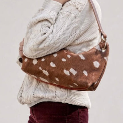Blair Shoulder Bag, Fawn Print Calf Hair