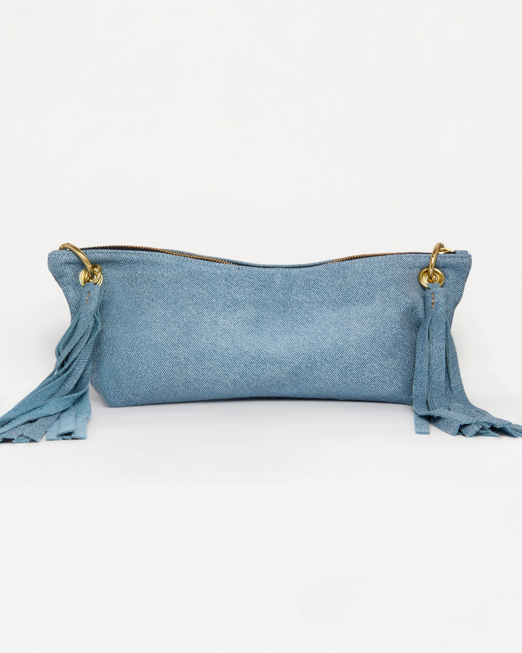 Blair Shoulder Bag, Denim-Printed Leather/Fringe