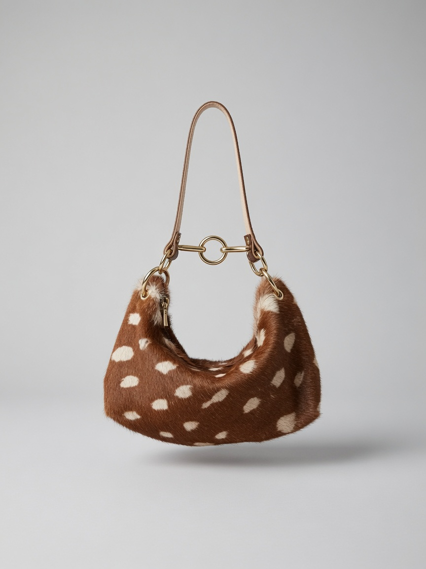 Blair Shoulder Bag, Fawn Print Calf Hair