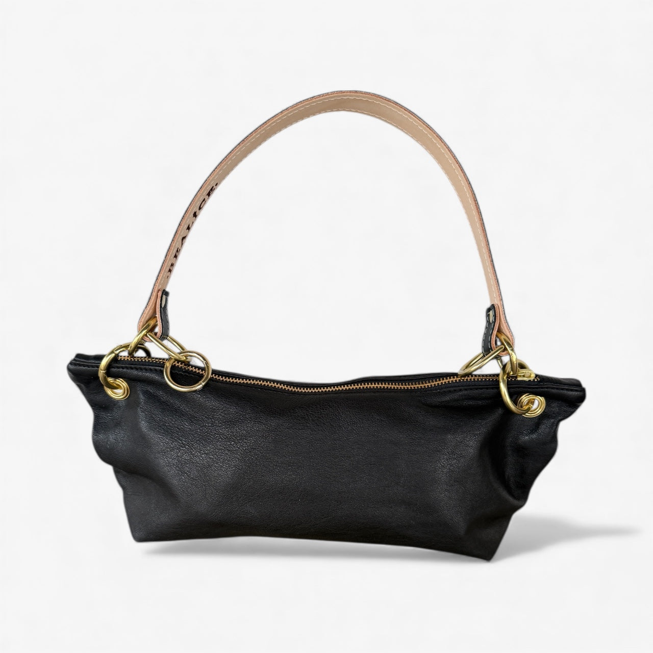 Blair-East West Shoulder Bag, Black Leather