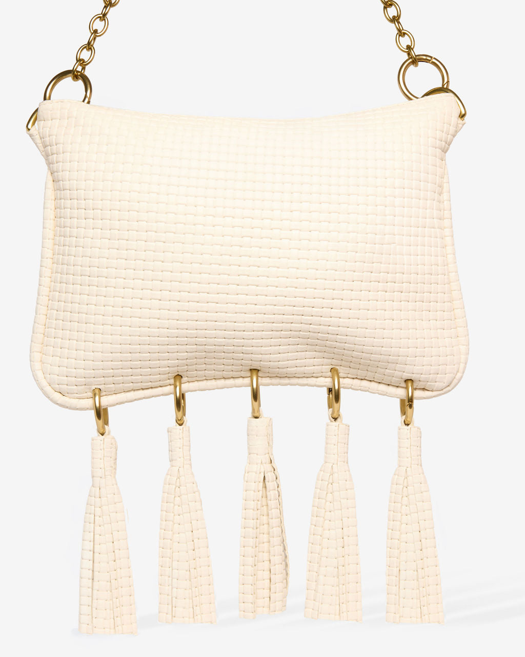Alice Fringe in Cream Embossed Leather