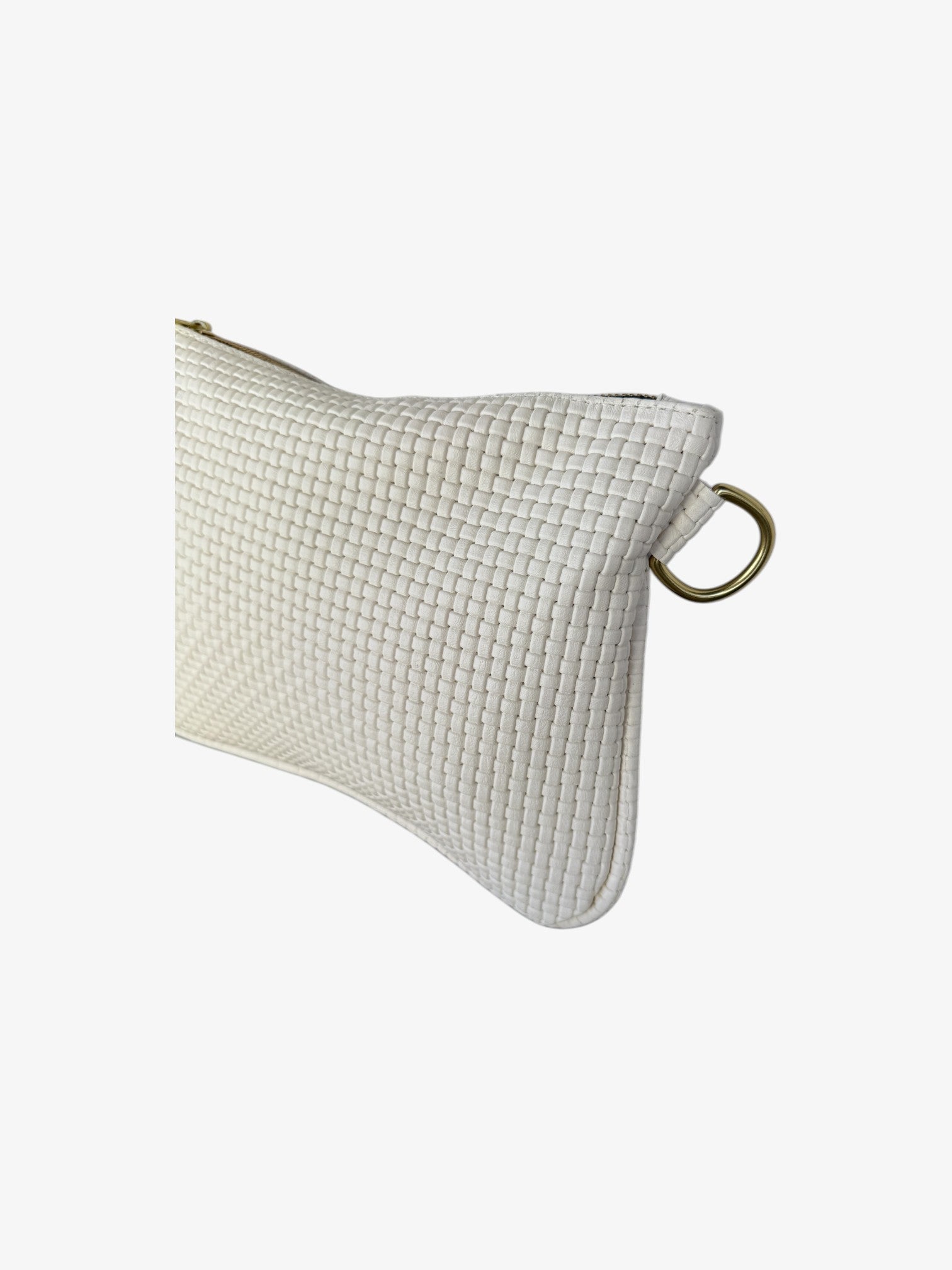 Alice Crossbody Bag, Cream Woven Leather