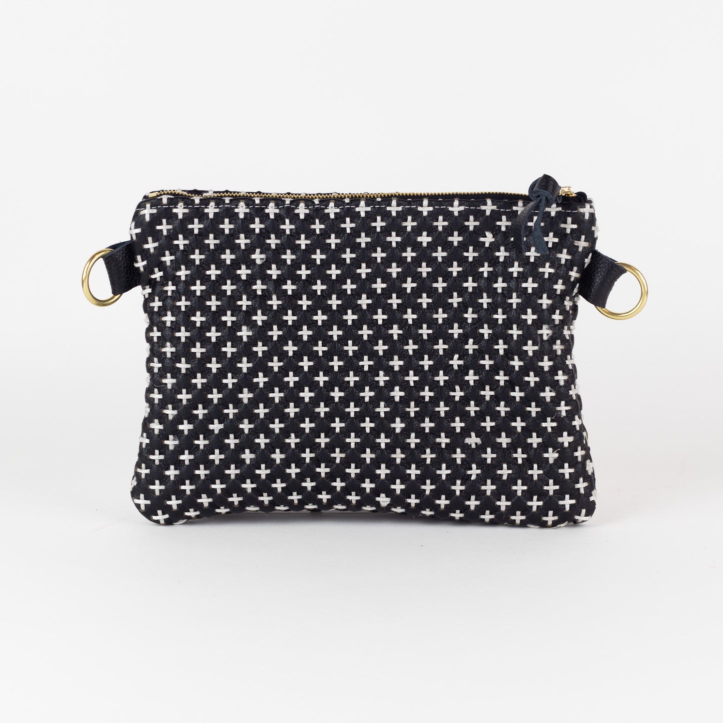 Alice - Black and White Woven Italian leather