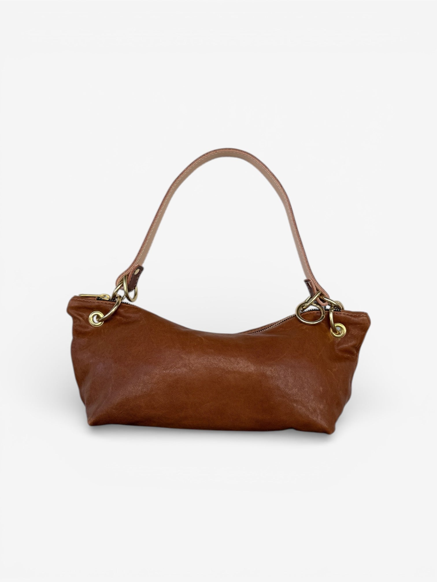 Blair-East West Shoulder Bag, Brown Leather