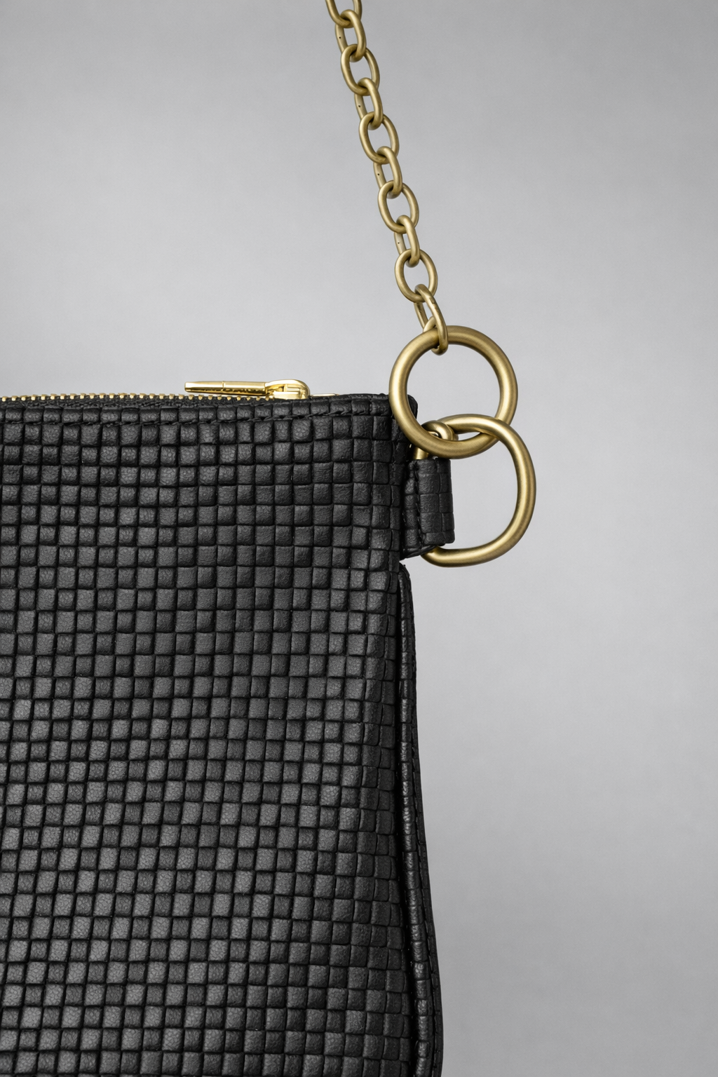 Alice Crossbody, Black Embossed Leather/Tassels
