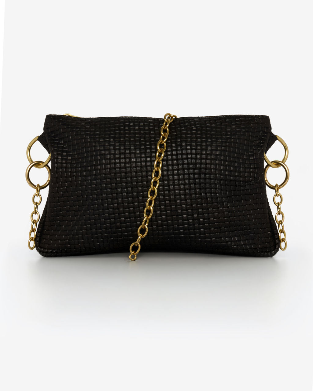 Alice Crossbody, Black Embossed Leather/Tassels
