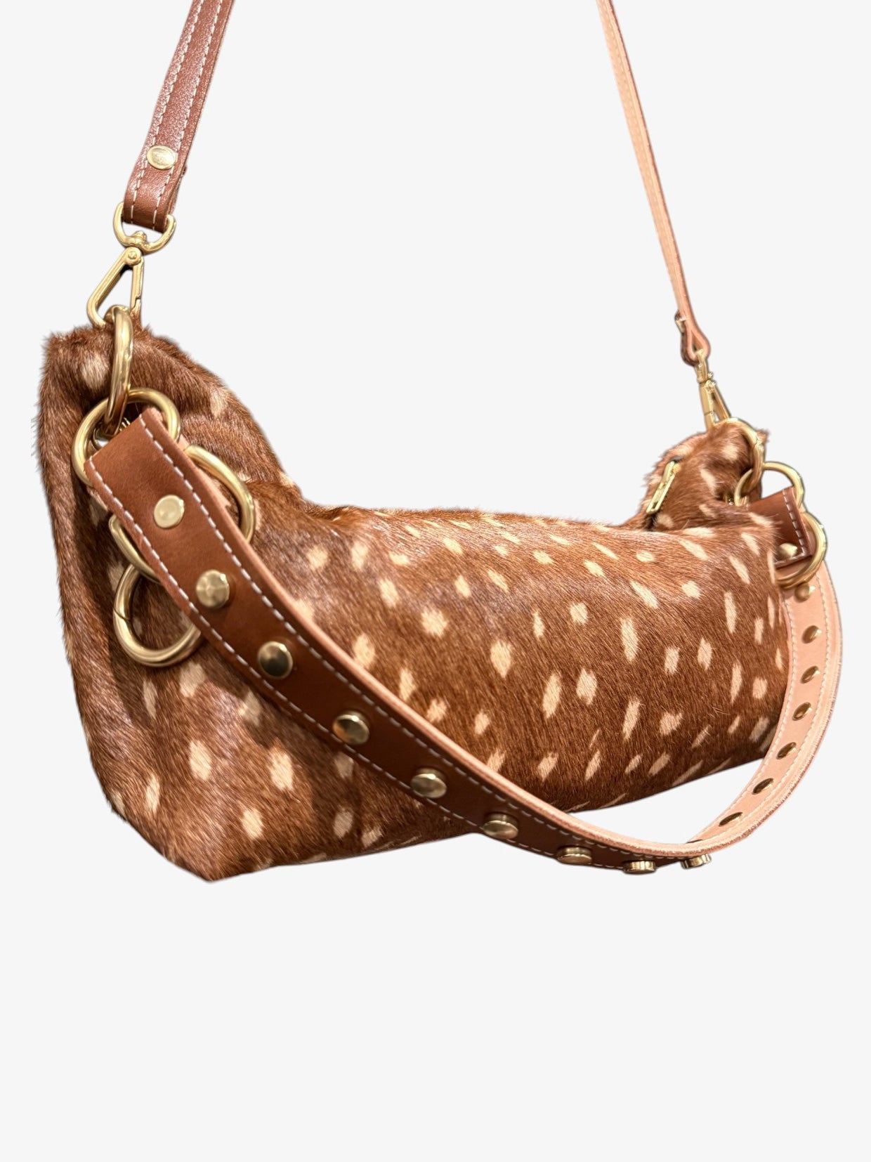 Blair Shoulder Bag, Fawn Print Hair-On-Hide
