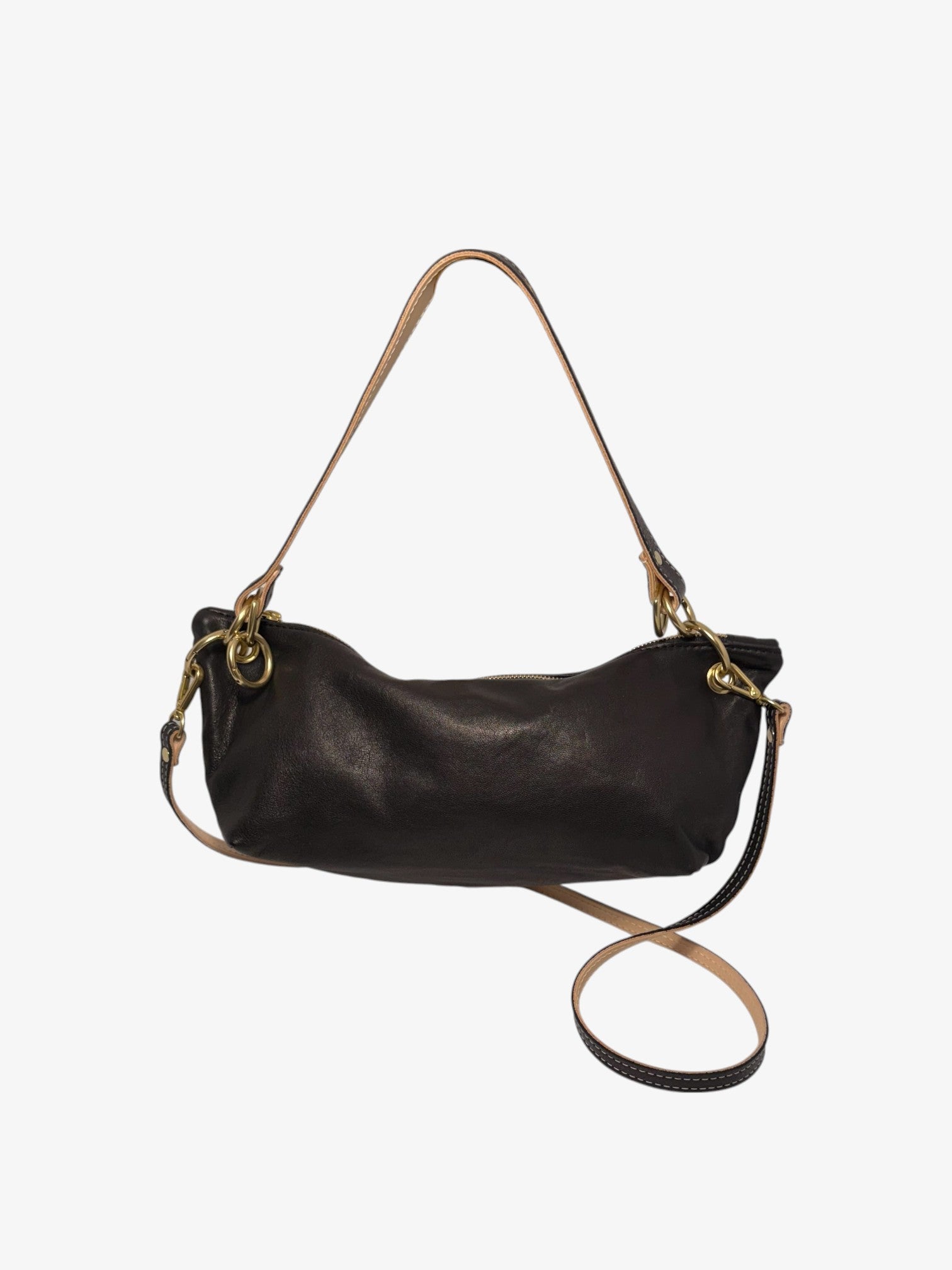 Blair-East West Shoulder Bag, Black Leather