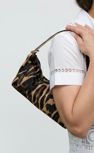 Baby Blair Shoulder Bag, Leopard Print Hair-On Hide-Available for Pre-Order