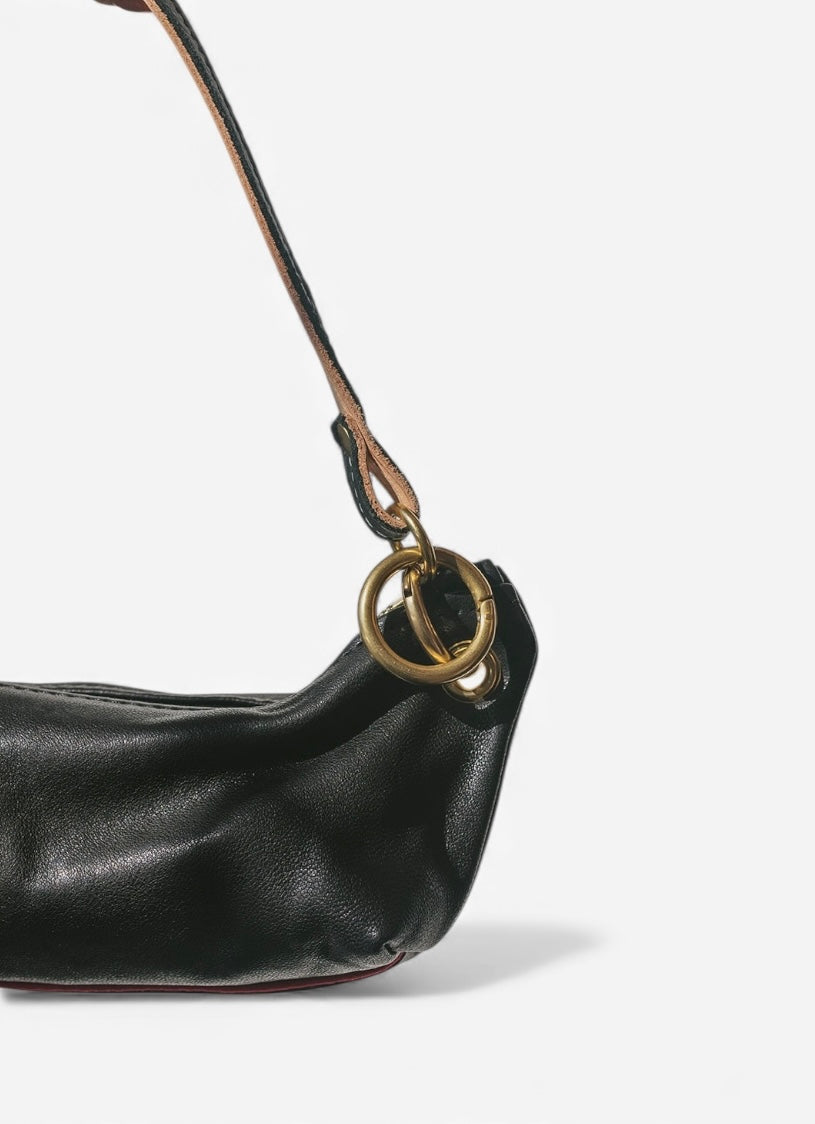 Baby Blair-East West Shoulder Bag, Black Leather