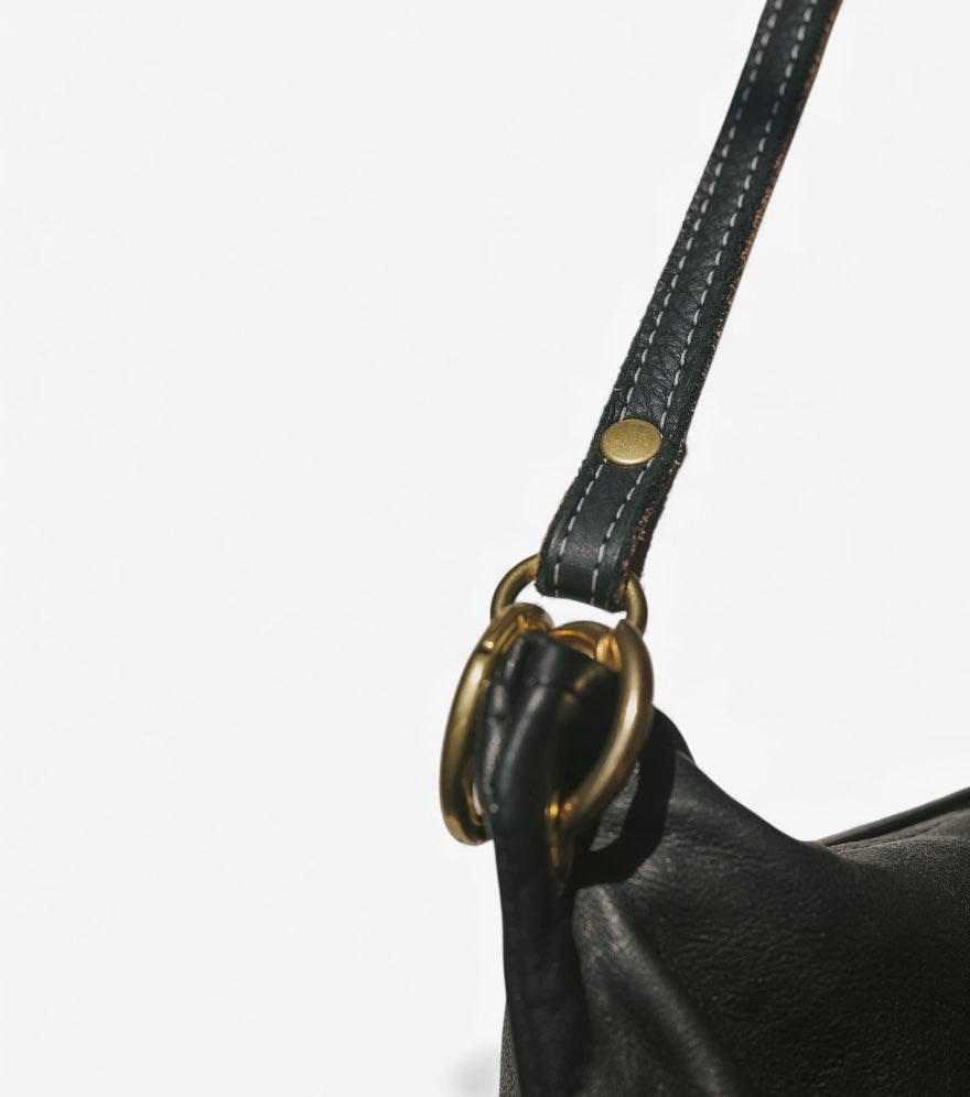 Baby Blair-East West Shoulder Bag, Black Leather