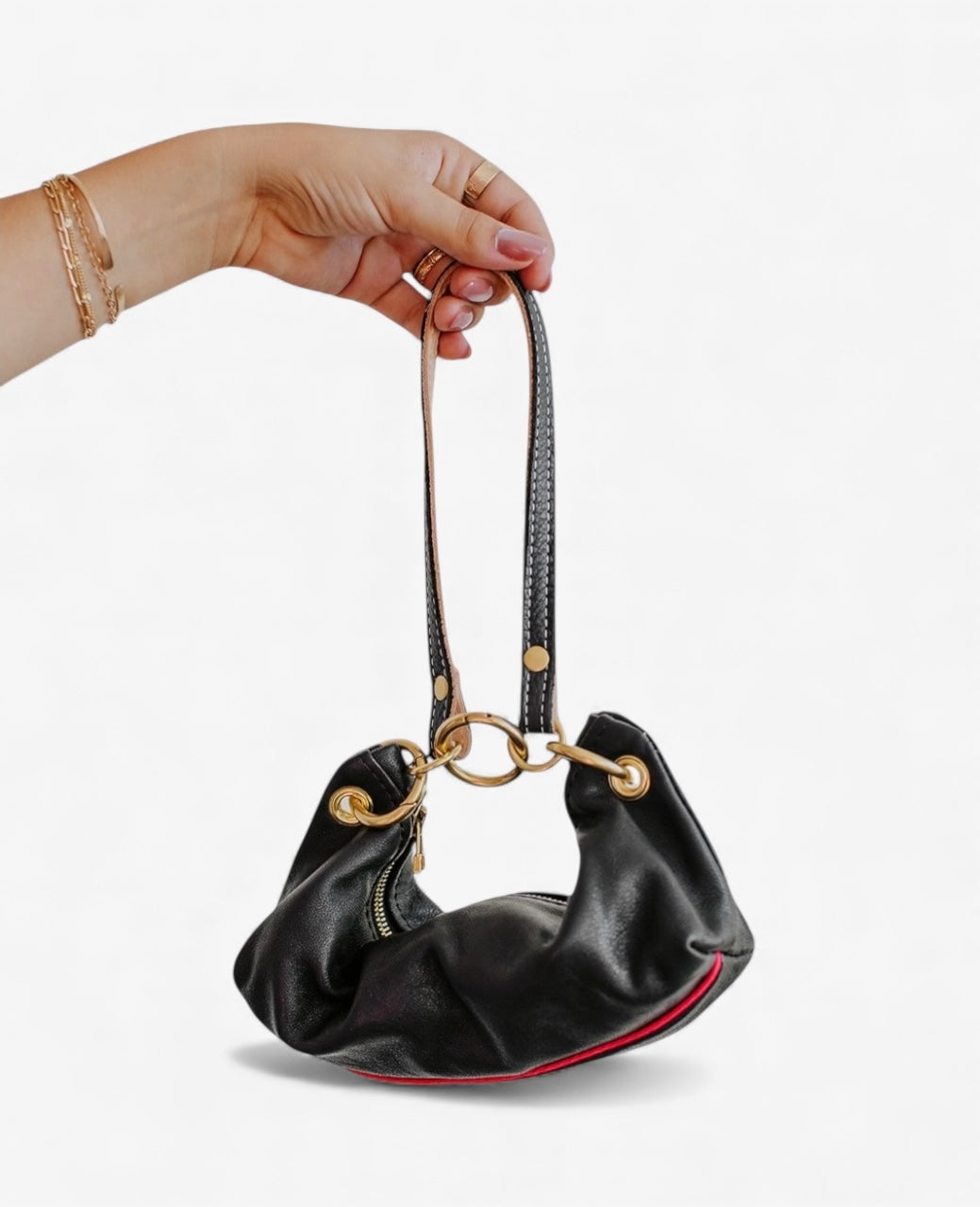 Baby Blair-East West Shoulder Bag, Black Leather
