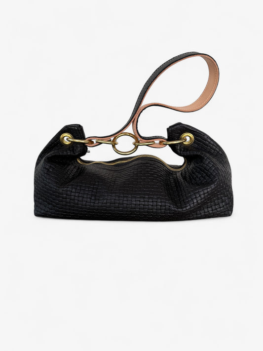 Baby Blair-East West-Woven Black Leather