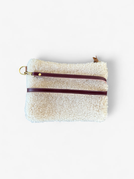 Alice- Cream Sherpa/Brown Leather