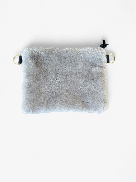 Alice- Grey Sherpa / Black Leather