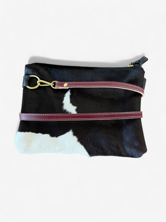 Alice-Black Leather/Calf Hair Cow Print