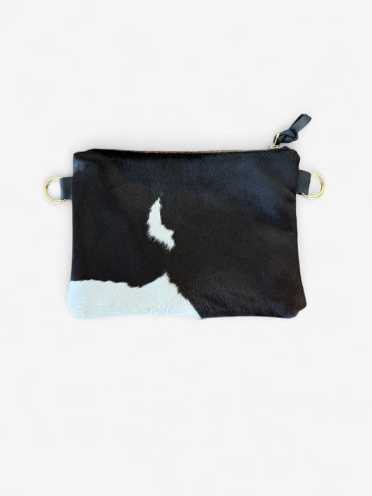 Alice-Black Leather/Calf Hair Cow Print
