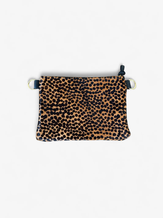 Alice -Black Leather/calf hair cheetah print