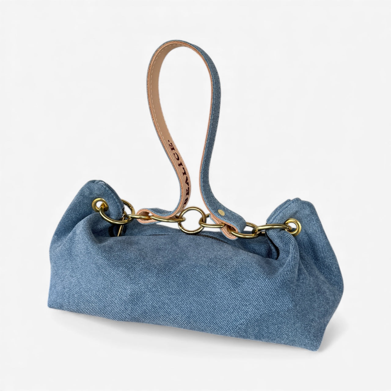 Blair-East West Shoulder Bag, Denim Leather