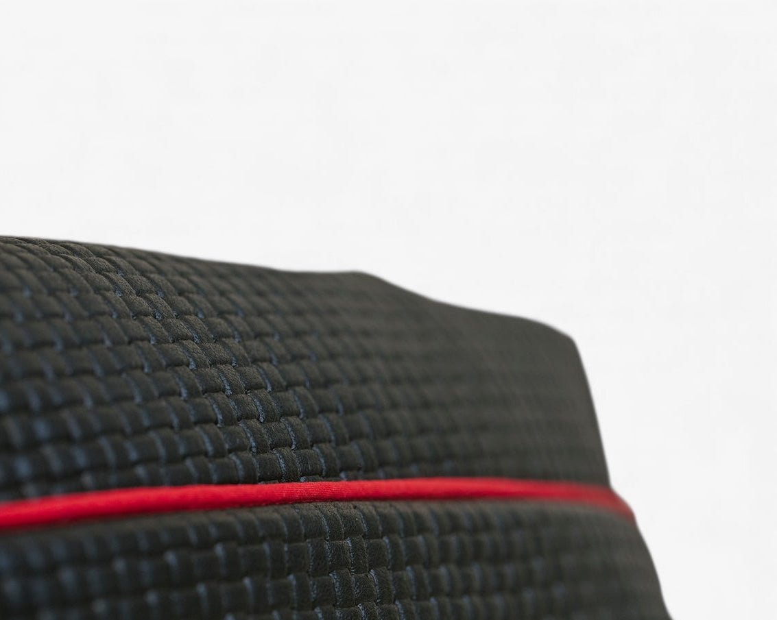 Blair-East West Shoulder Bag, Black Woven Leather