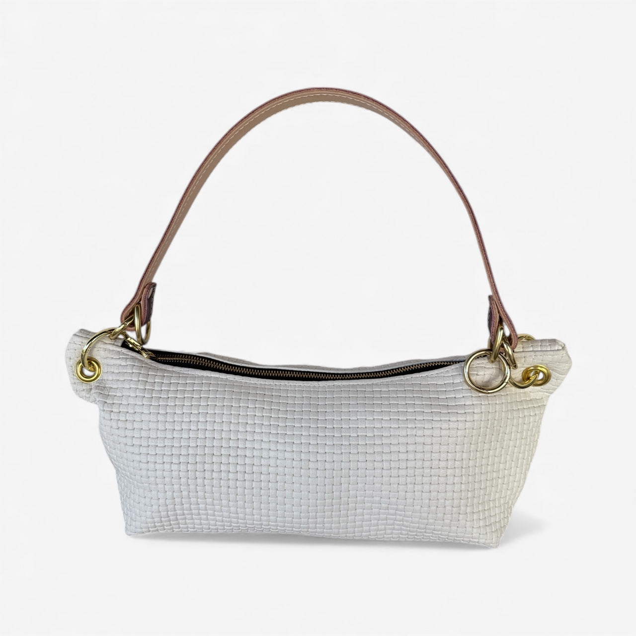Blair-East West Shoulder bag White embossed leather