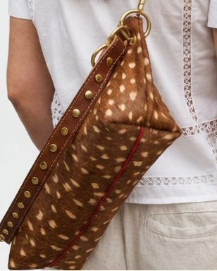 Blair Shoulder Bag, Fawn Print Hair-On-Hide