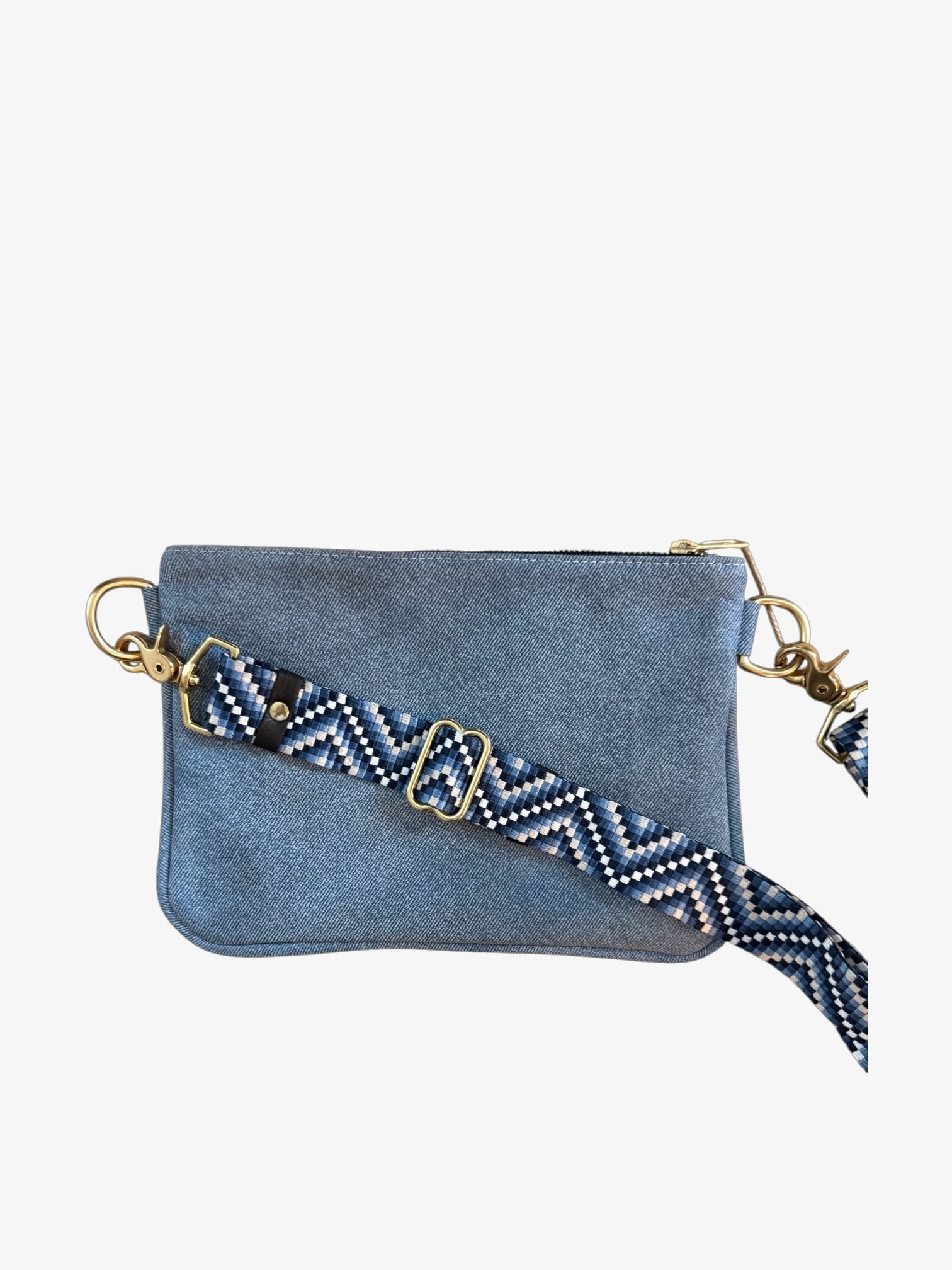 Alice Crossbody Bag, Denim Printed Leather