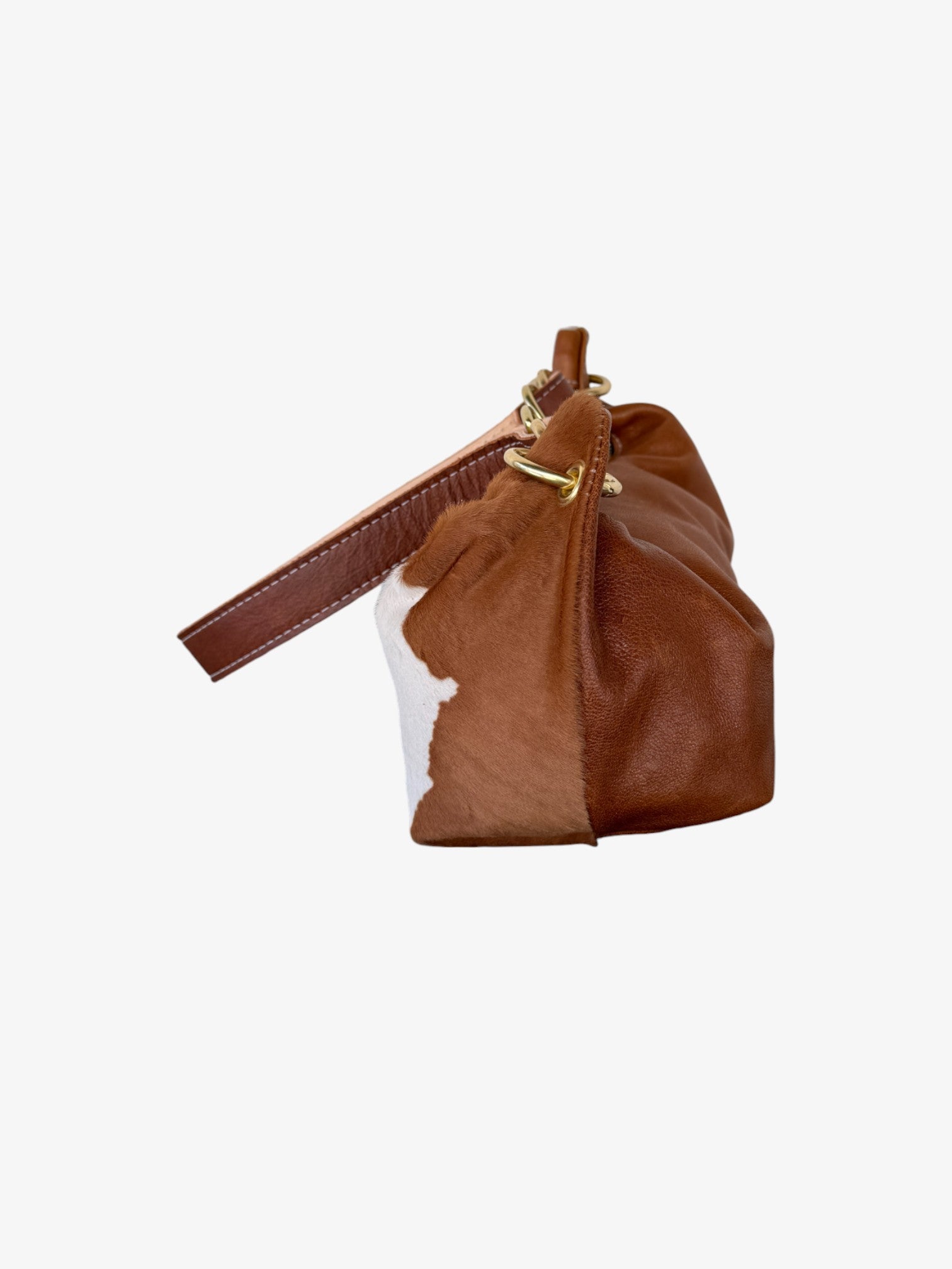 Blair -East West Shoulder Bag, Cow Print -Light Brown