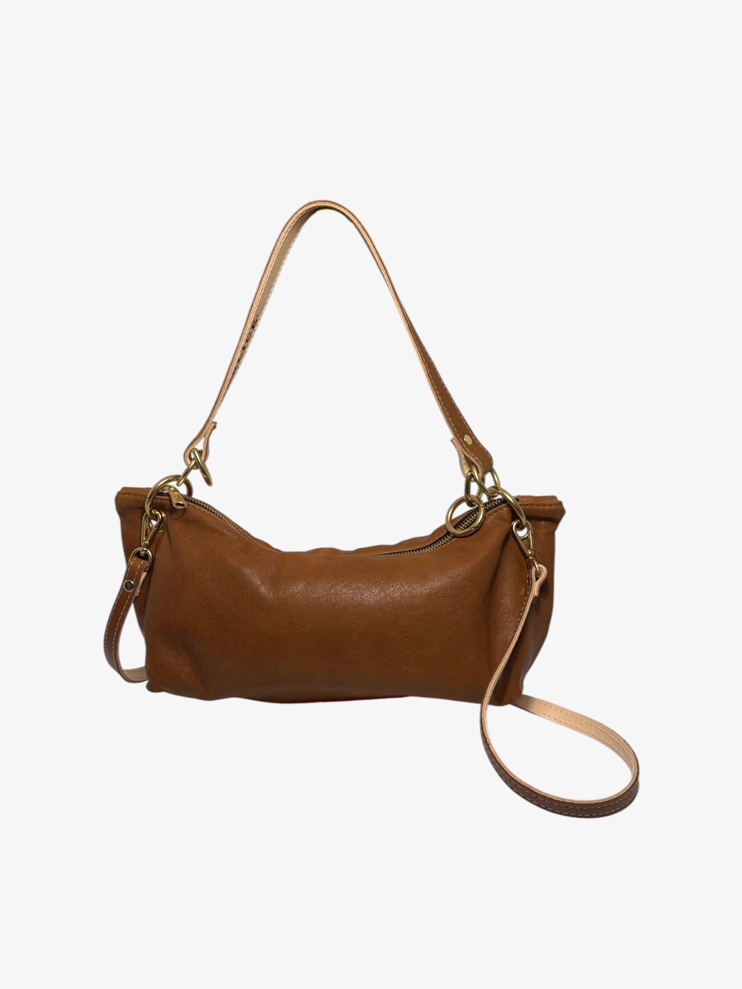 Blair-East West Shoulder Bag, Brown Leather