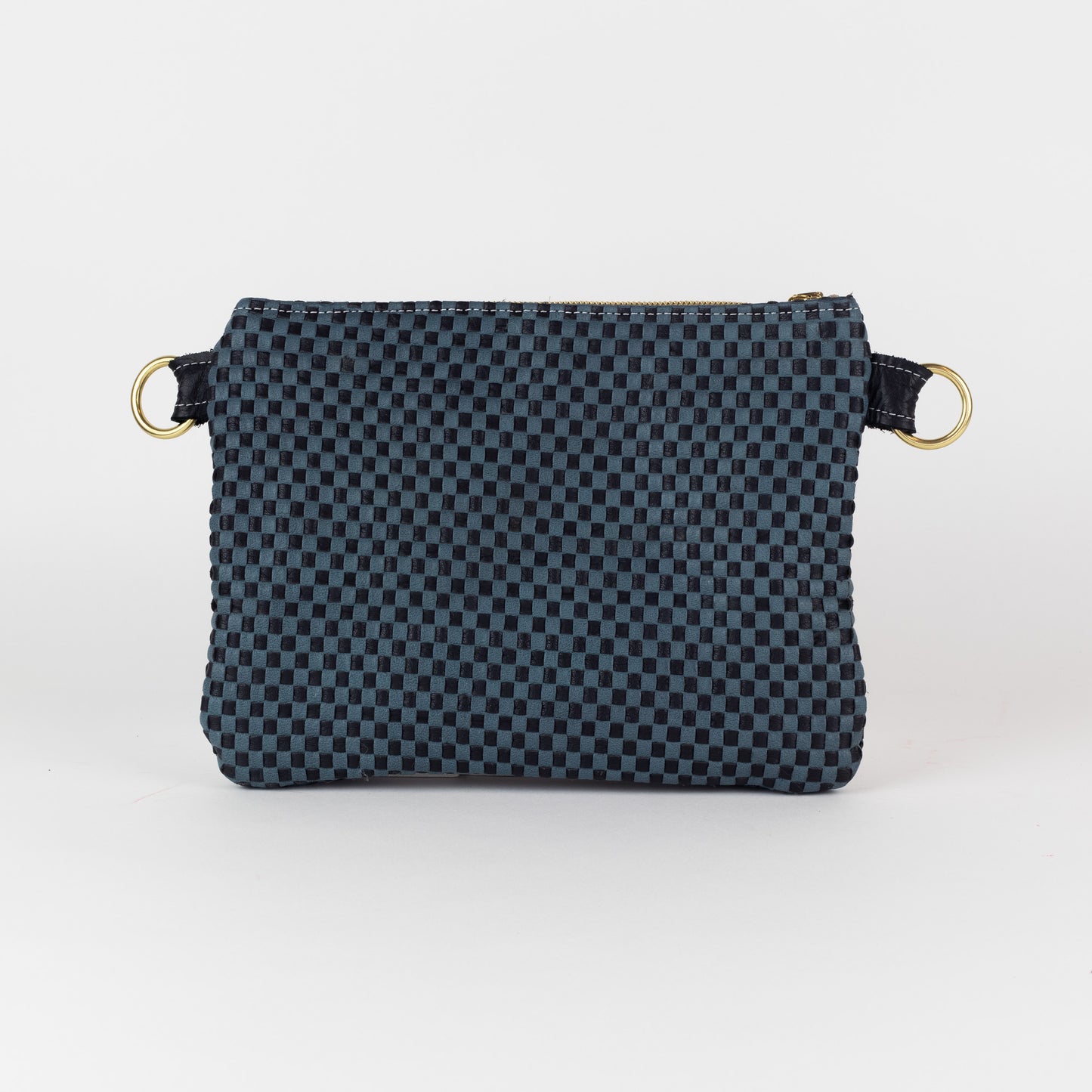 Alice -Black and Blue Checked Italian Leather