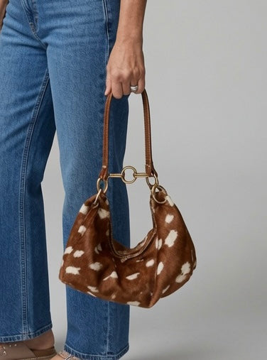 Blair Shoulder Bag, Fawn Print Calf Hair