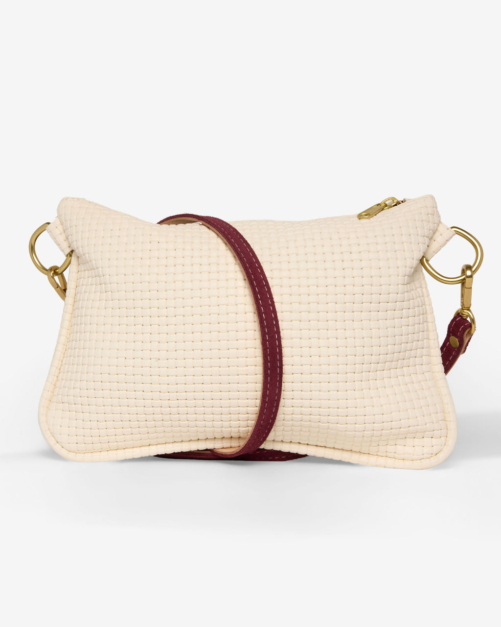 Alice Crossbody Bag, Cream Embossed Leather