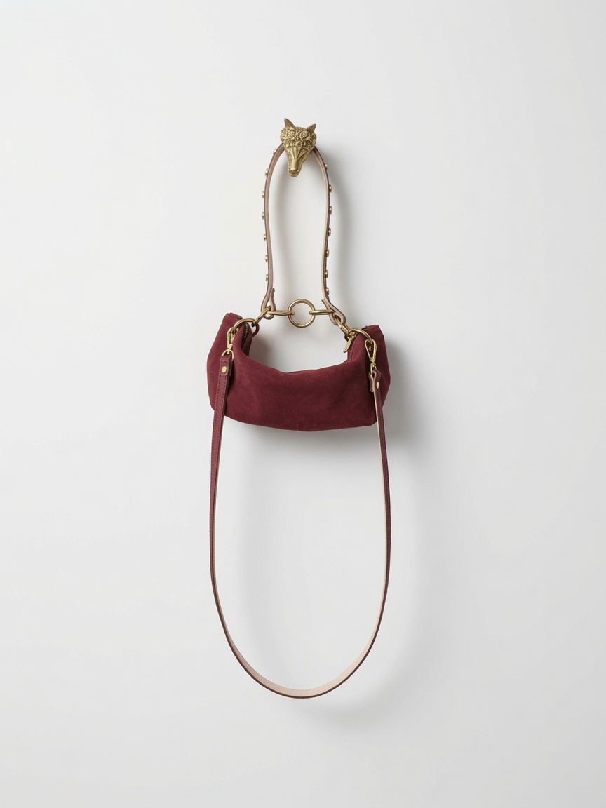 Baby Blair Shoulder Bag, Burgundy Suede
