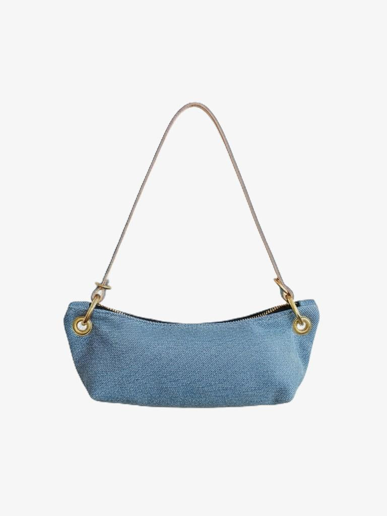 Baby Blair-East West Shoulder Bag, Denim Leather