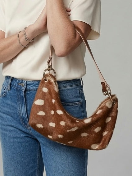 Blair Shoulder Bag, Fawn Print Calf Hair