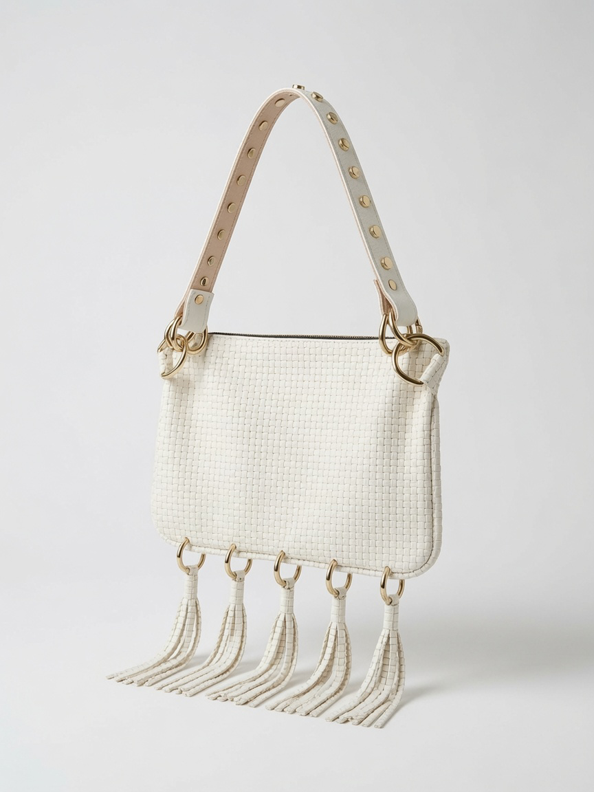 Alice Embossed White Tassel