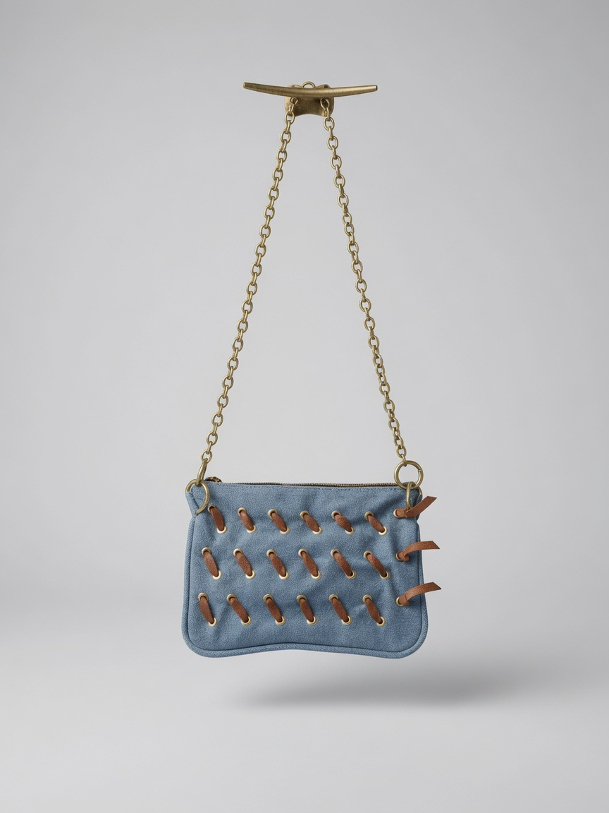 Alice Crossbody Bag, Denim Printed Woven Bag