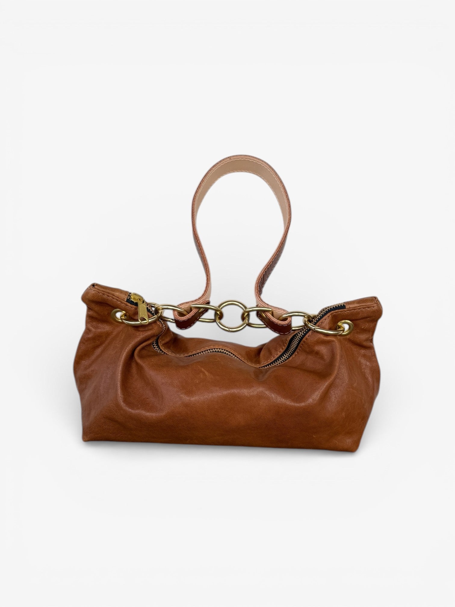 Blair-East West Shoulder Bag, Brown Leather