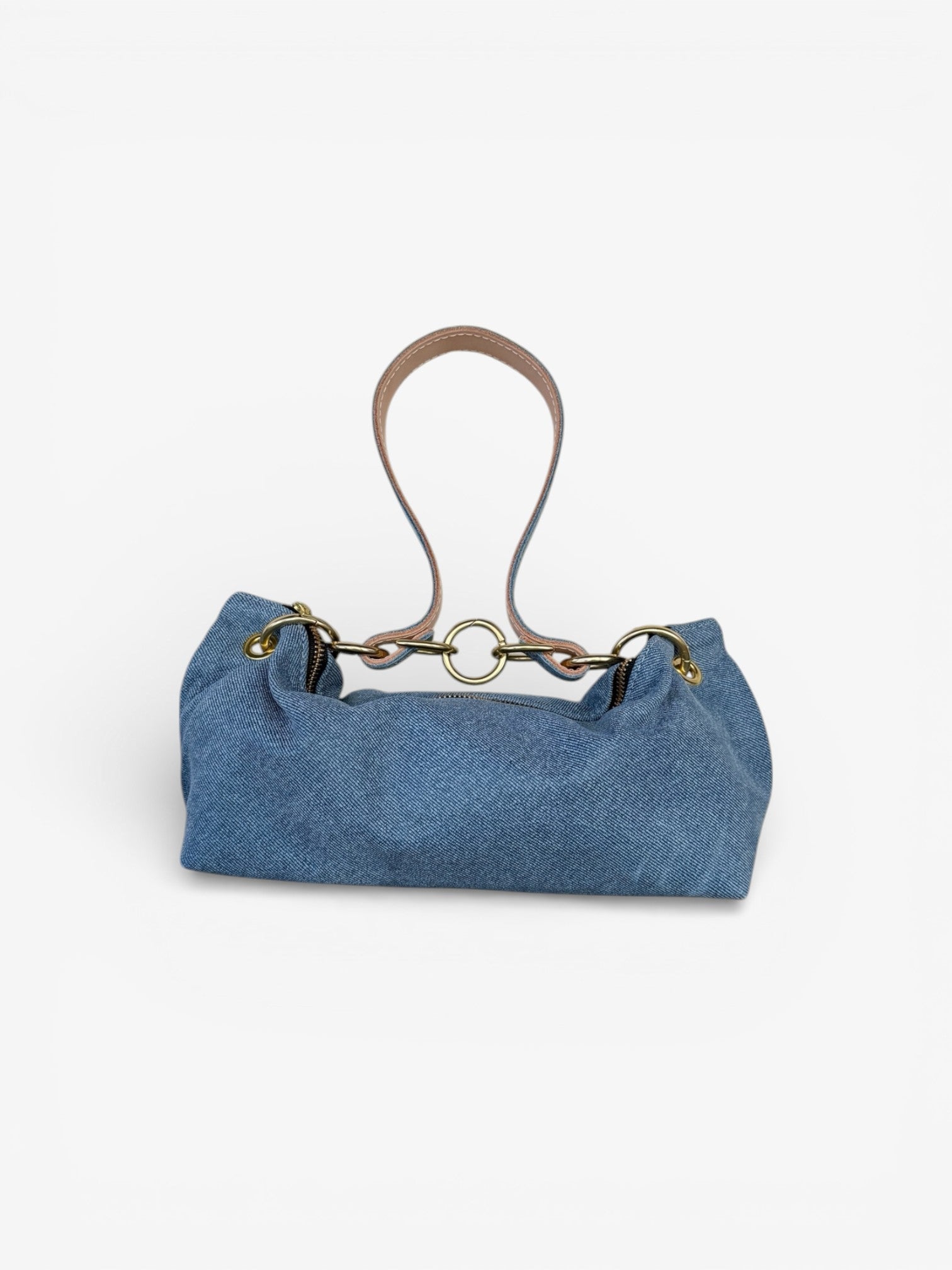 Blair-East West Shoulder Bag, Denim Leather