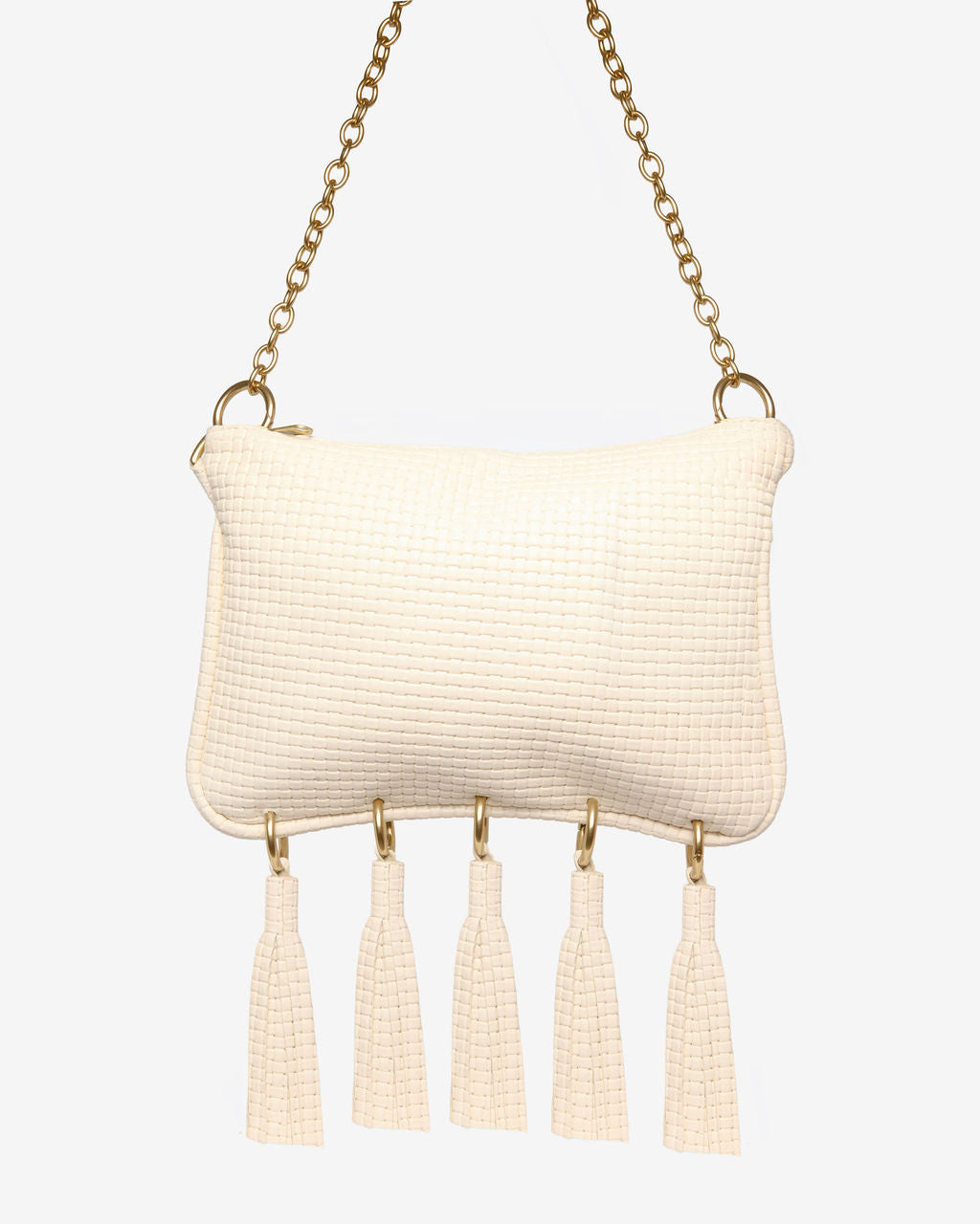 Alice Fringe in Cream Embossed Leather