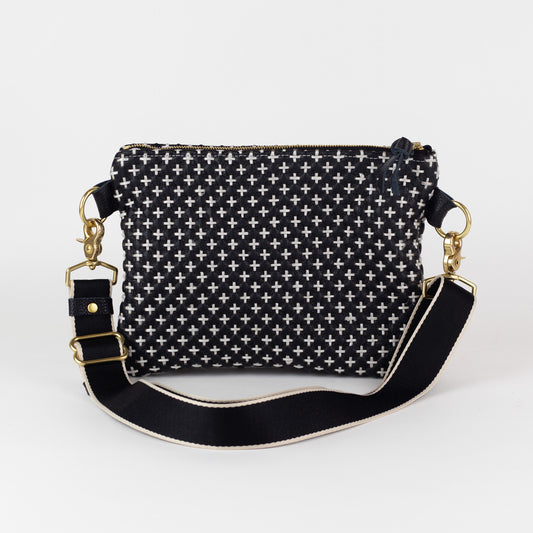 Alice - Black and White Woven Italian leather