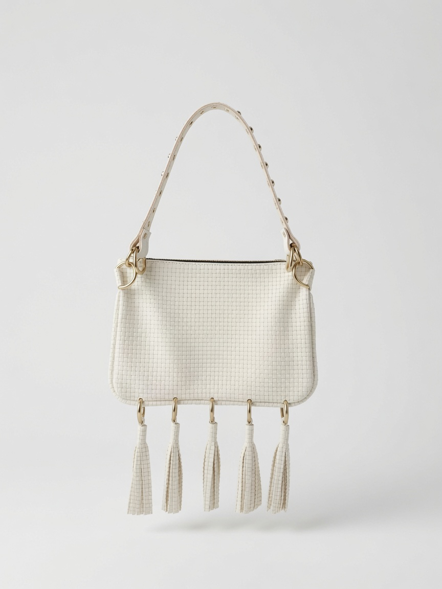 Alice Embossed White Tassel