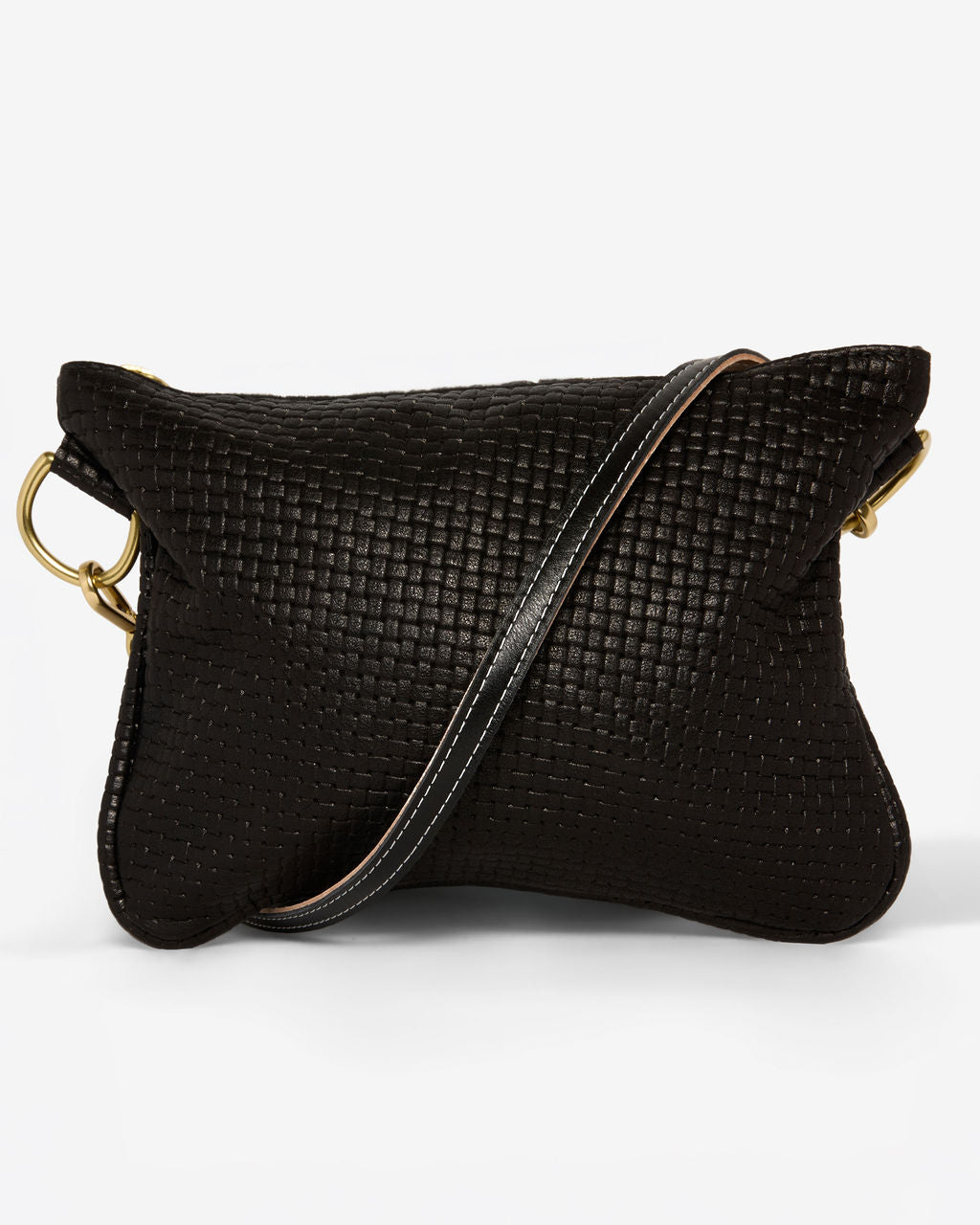 Alice Crossbody Bag, Black Embossed Leather