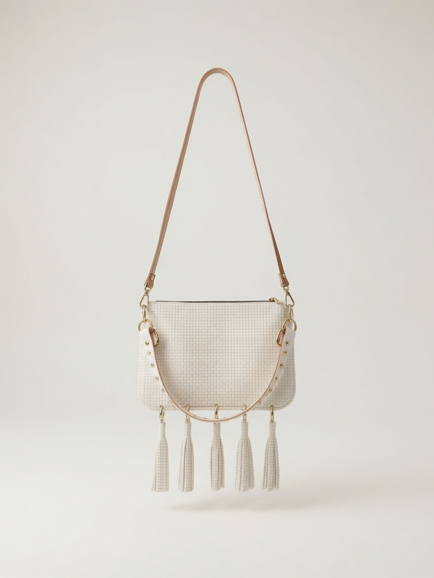 Alice Embossed White Tassel