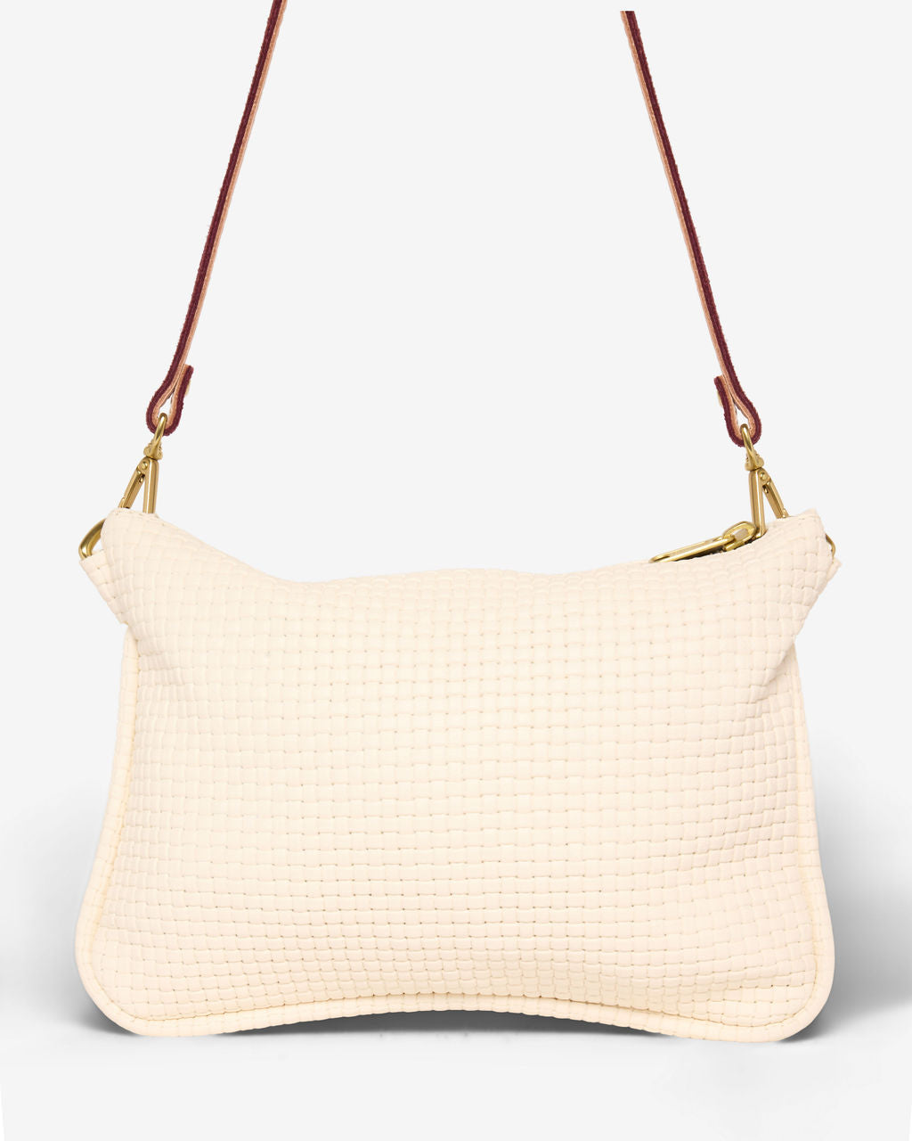 Alice Crossbody Bag, Cream Embossed Leather