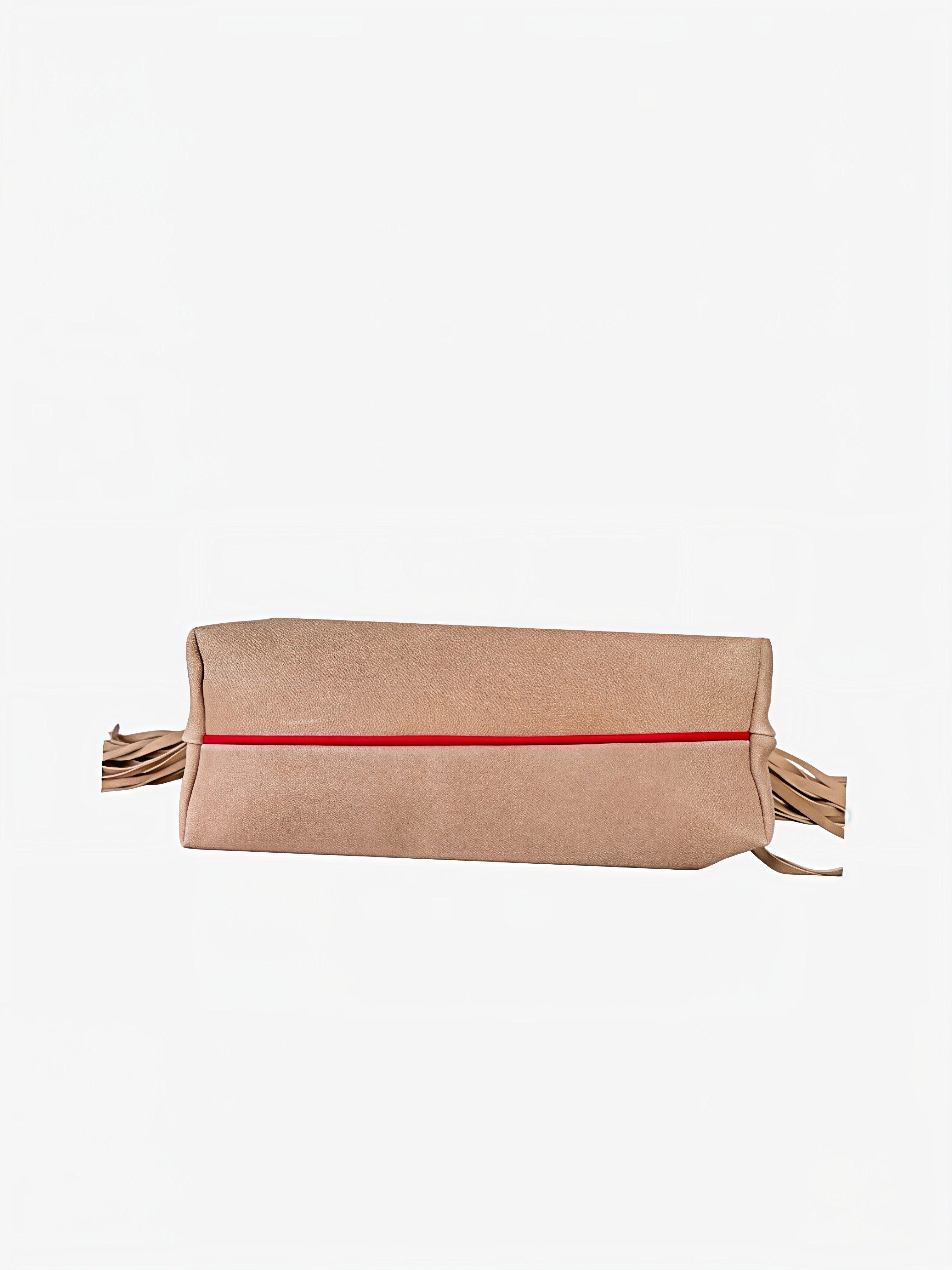 Blair-East West Shoulder Bag, Camel Leather/Tassels